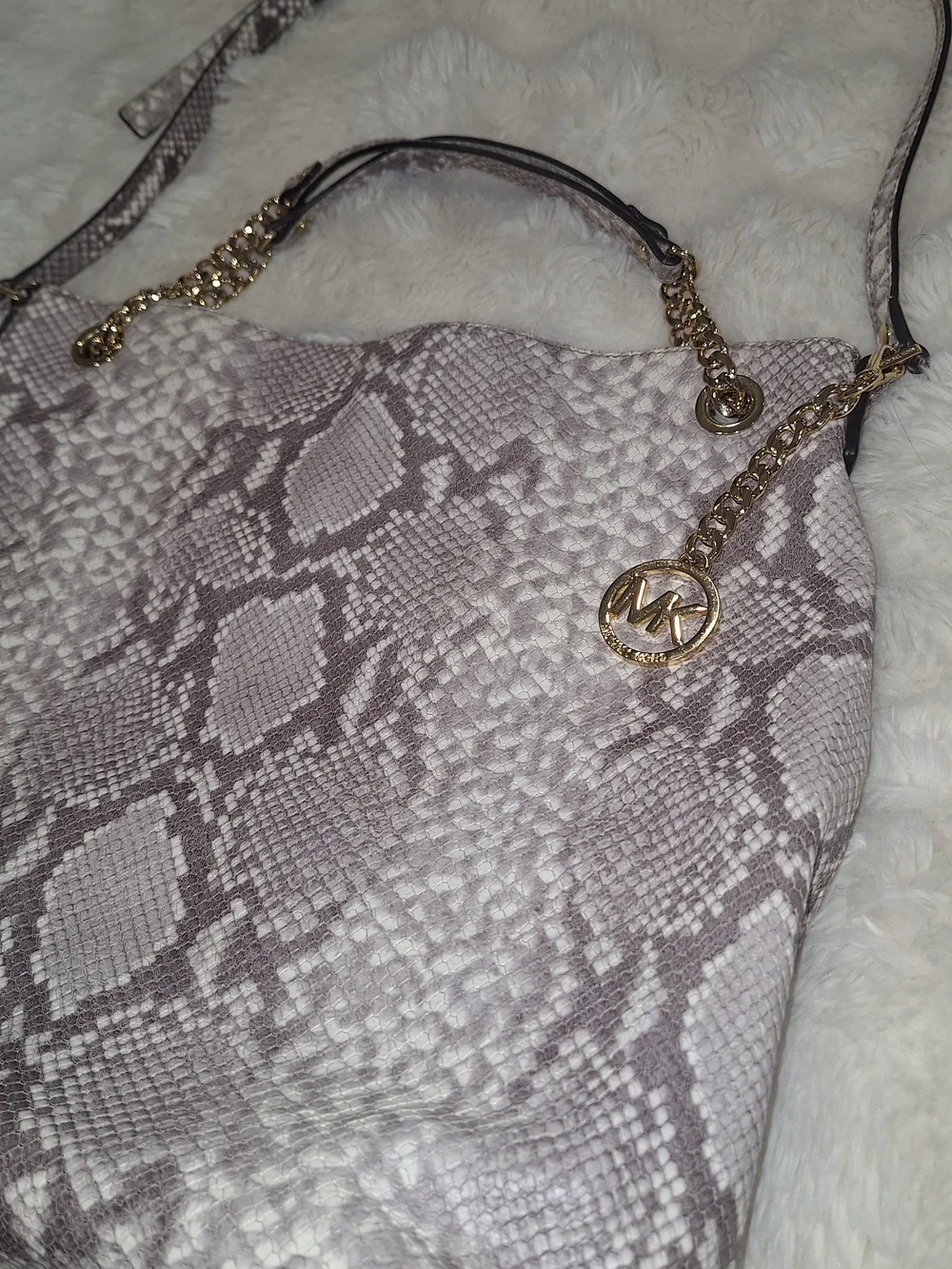 Michael Kors Women's Jet Set Snake-Print Shoulder Bag